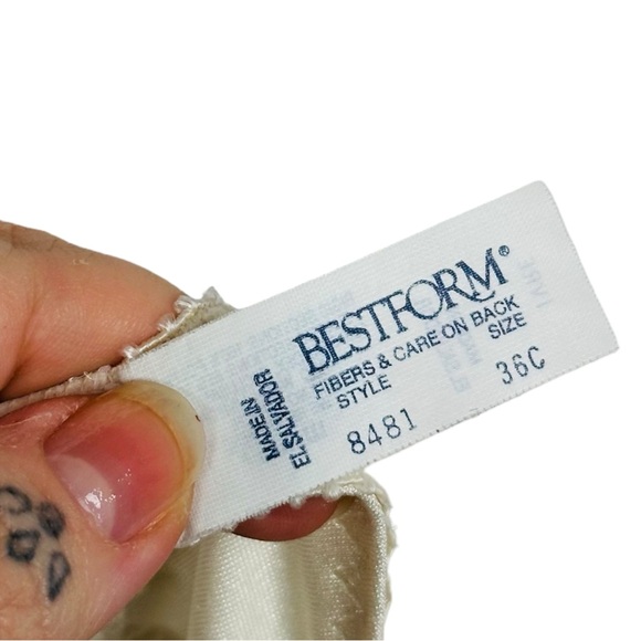 Bestform Vintage 70s Crinkle Satin Metallic Floral Printed Ruched Underwire Bra - Picture 11 of 14